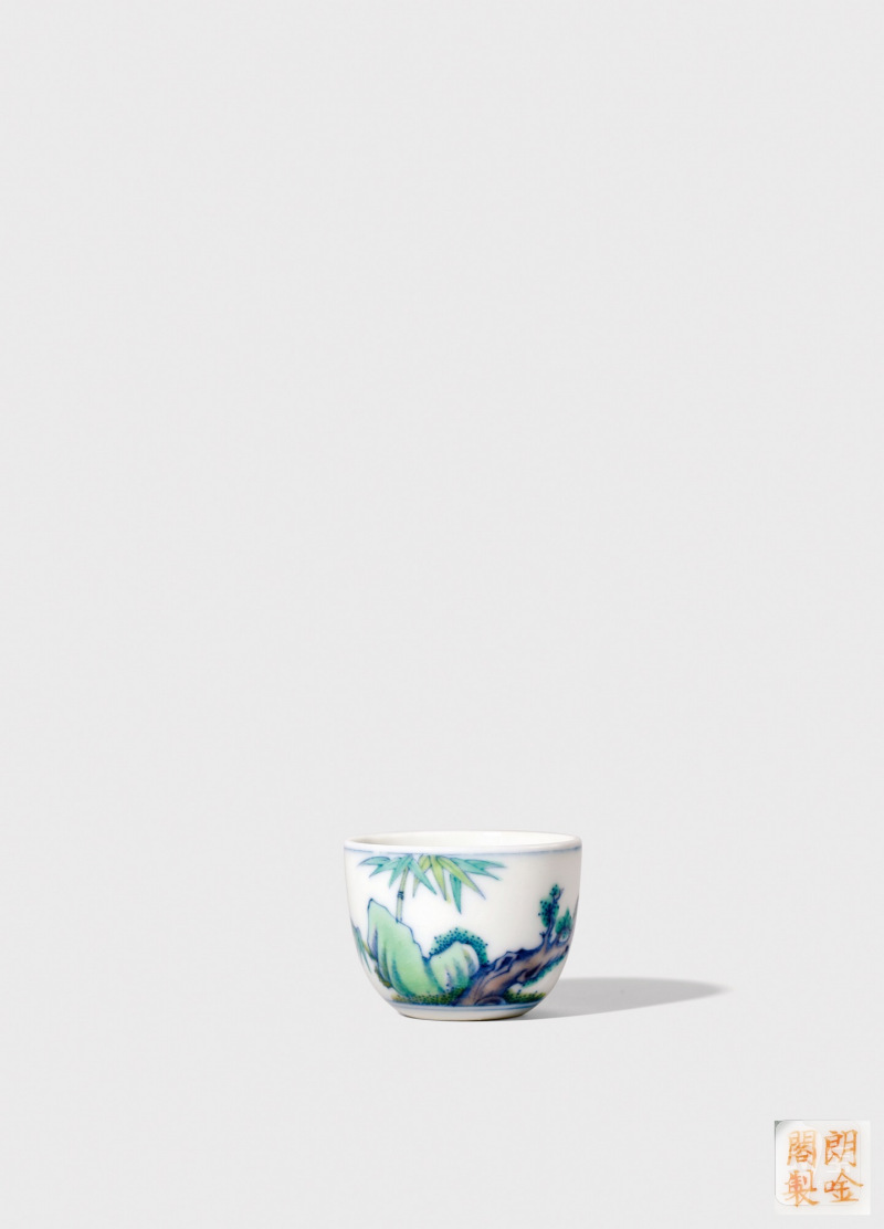 清·“朗唫阁制”斗彩杯